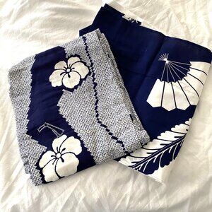 2 pack Vintage Japanese Cotton Yukata Kimonos